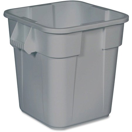 RUBBERMAID COMMERCIAL 28 gal Square Square Brute Container, Gray, Plastic RCP352600GY